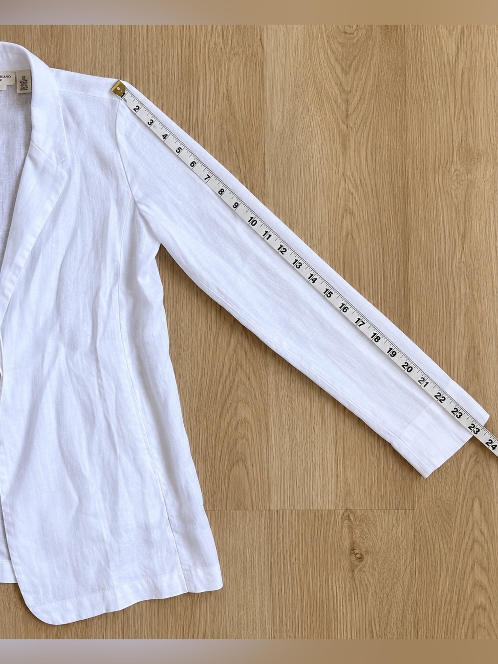 Christian Siriano New York White 100% Linen Blazer Jacket Size M - Picture 11 of 11